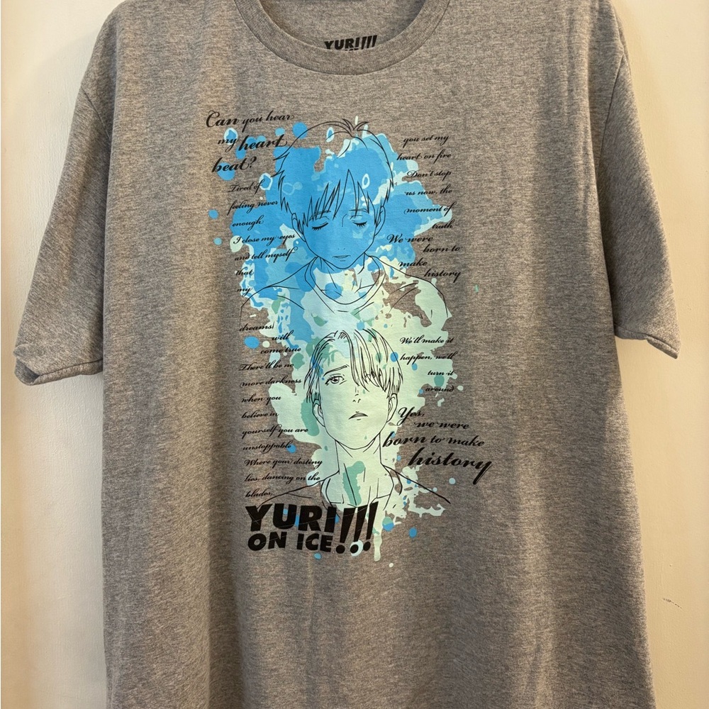 Yuri on Ice Gray Graphic T-Shirt